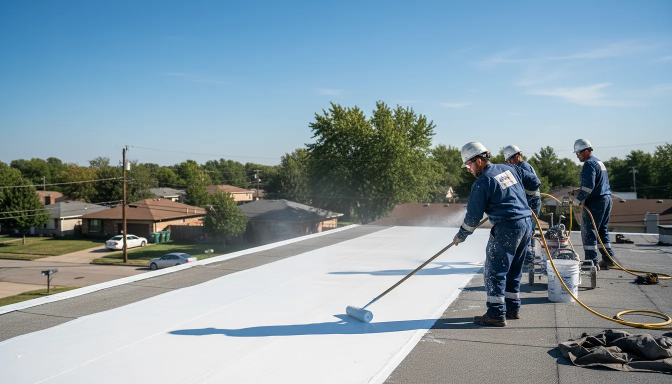 Commercial roof coating in Paige, TX near me
